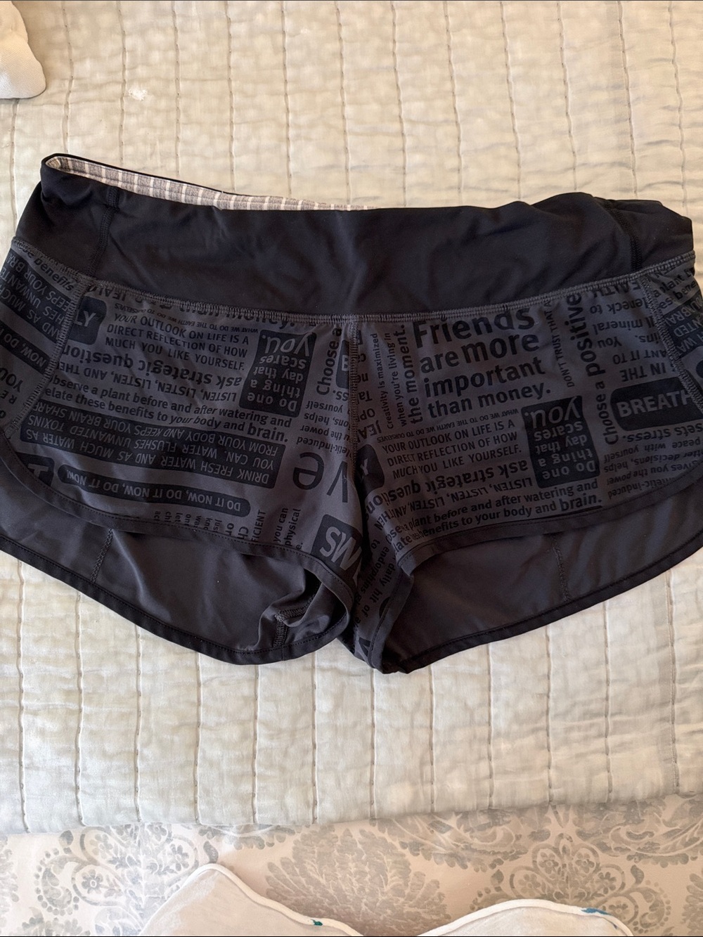 lululemon athletica Black Graphic Athletic Shorts